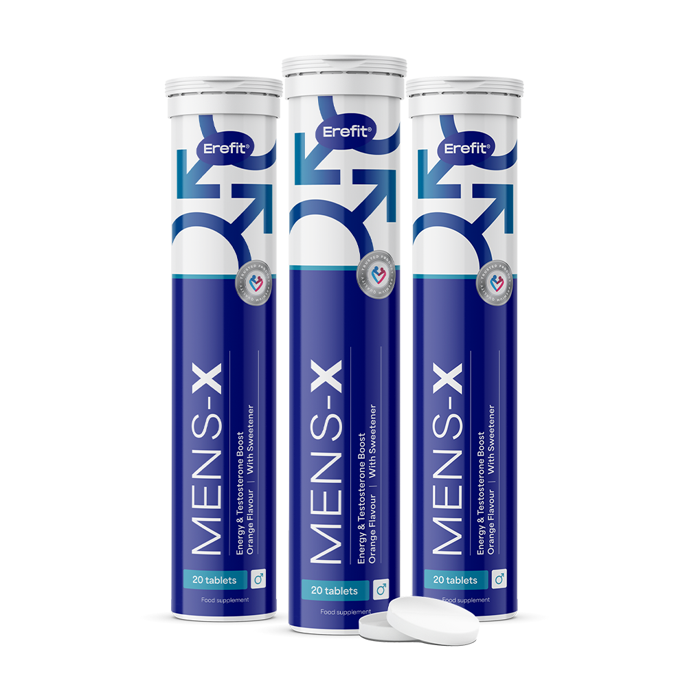 Mens-X - comprimés effervescents pour hommes.